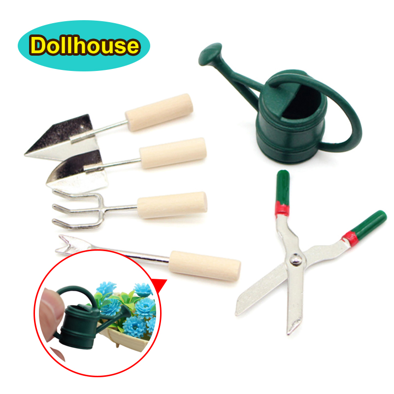 1/12 인형집 시뮬레이션 물뿌리개 삽 가위 세트 인형 - Gardening Tools Vegetables 리뷰 및 가격