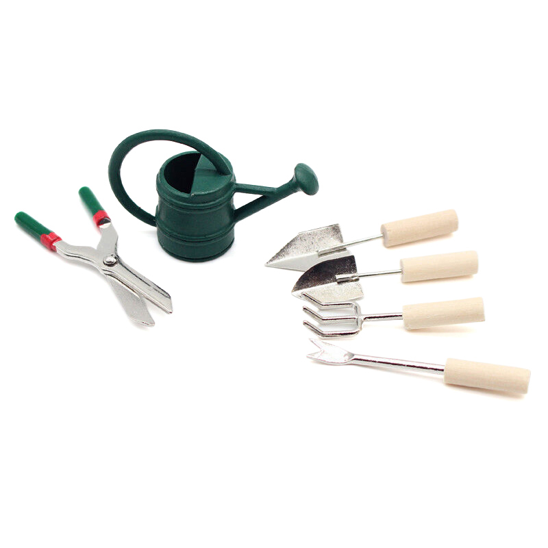 1/12 인형집 시뮬레이션 물뿌리개 삽 가위 세트 인형 - Gardening Tools Vegetables 리뷰 및 가격
